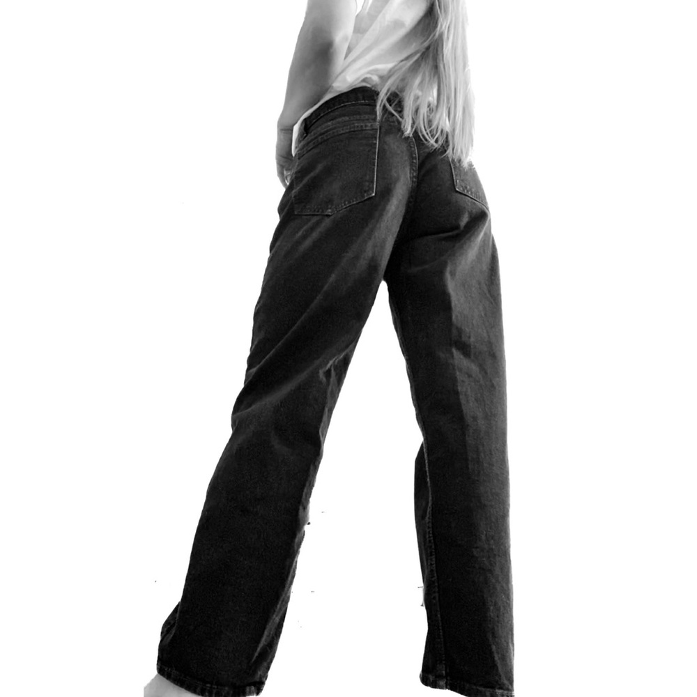 Wrangler High Rise Loose Baggy Fit Jeans, Black Denim Wash - Size 28 - Picture 2 of 12